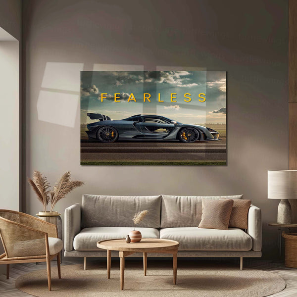 Fearless – McLaren Senna Metal Frame | Motivational Supercar Poster