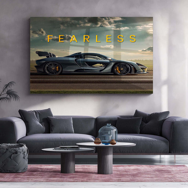 Fearless – McLaren Senna Metal Frame | Motivational Supercar Poster