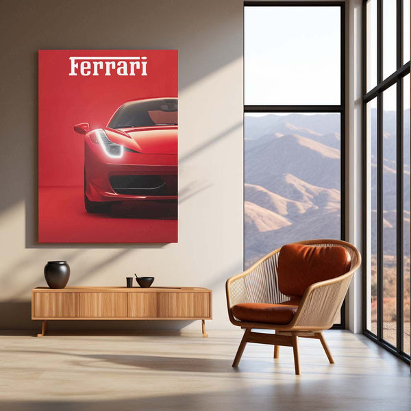 Ferrari 1 LED Metal Frame | Neon Glowing Supercar Wall Art | Scuderia Ferrari Inspired Decor