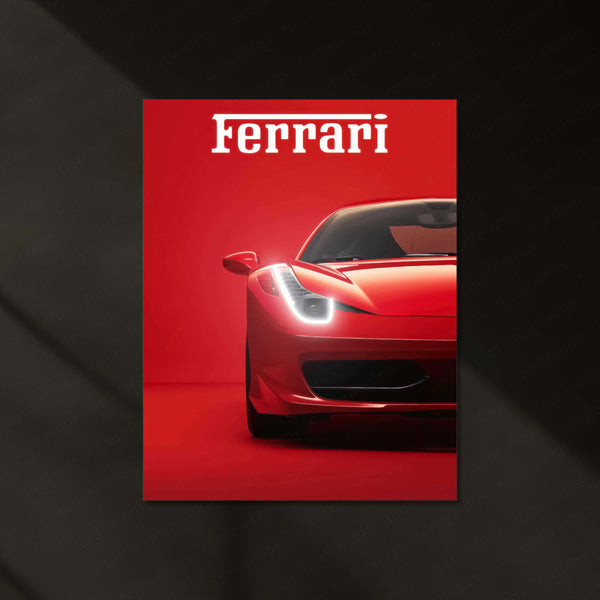 Ferrari 1 LED Metal Frame | Neon Glowing Supercar Wall Art | Scuderia Ferrari Inspired Decor