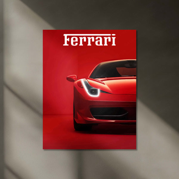 Ferrari 1 LED Metal Frame | Neon Glowing Supercar Wall Art | Scuderia Ferrari Inspired Decor