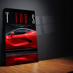 Car Metal Poster Set of 3 | Ferrari LaFerrari Built for Speed Triptych Wall Art