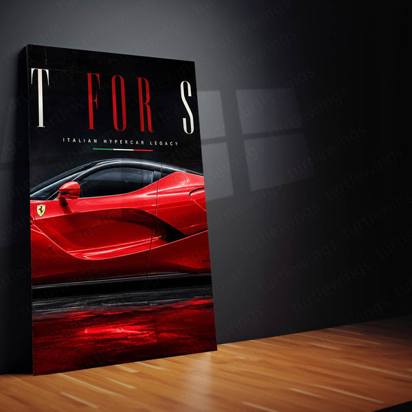 Car Metal Poster Set of 3 | Ferrari LaFerrari Built for Speed Triptych Wall Art