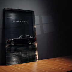 Car Metal Poster | Ferrari 365 GTC4 Midnight Metal Poster | Vintage Supercar Motivation Wall Art | “Until It’s Done, Tell None” Metal Print
