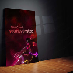 Fighter (Luffy) – “You Can’t Lose If You Never Stop” Metal Poster | One Piece Grind Motivation Wall Art