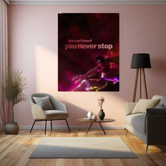 Fighter (Luffy) – “You Can’t Lose If You Never Stop” Metal Poster | One Piece Grind Motivation Wall Art