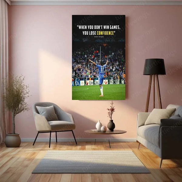 Didier Drogba Metal Poster – Chelsea Legend Wall Art - TURTLEWINGS 