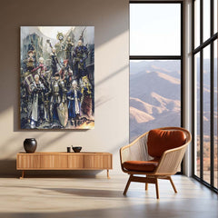 Game Metal Poster | Final Fantasy XIV – Warriors of Light | Epic RPG Character Metal Frame Poster