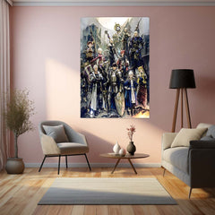 Game Metal Poster | Final Fantasy XIV – Warriors of Light | Epic RPG Character Metal Frame Poster