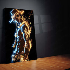 Anime Metal Poster | Flames of the Sea – Portgas D. Ace Metal Poster | One Piece Fire Fist Wall Frame