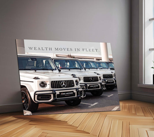 Car Metal Poster |  Fleet of Mercedes G-Wagon Metal Poster – Luxury SUV Wall Art