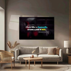 Quote Metal Poster | Float Like a Butterfly, Sting Like a Bee – Muhammad Ali Quote Metal Poster