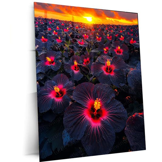 Urban Aesthetic Metal Poster | Flower Art Metal Poster – Elegant Floral Wall Decor