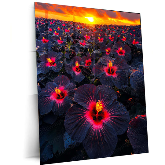 Urban Aesthetic Metal Poster | Flower Art Metal Poster – Elegant Floral Wall Decor
