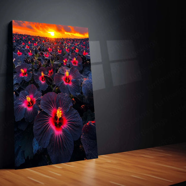 Urban Aesthetic Metal Poster | Flower Art Metal Poster – Elegant Floral Wall Decor - TURTLEWINGS 