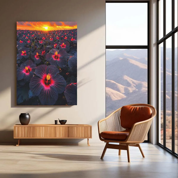 Urban Aesthetic Metal Poster | Flower Art Metal Poster – Elegant Floral Wall Decor - TURTLEWINGS 