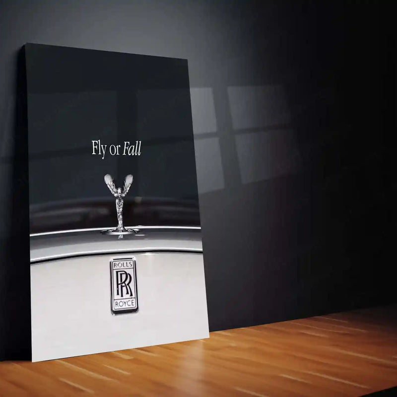 Quote Metal Poster | Rolls-Royce – Fly or Fall | Luxury Mindset Metal Frame - TURTLEWINGS 