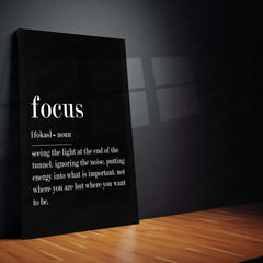 Quote Metal Frame | Focus Definition – Motivational Typography Metal Poster | Inspirational Wall Frame