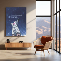 Footballer – “It Sounds Crazy Until It Works” Metal Poster | Dreamer’s Grind Wall Art