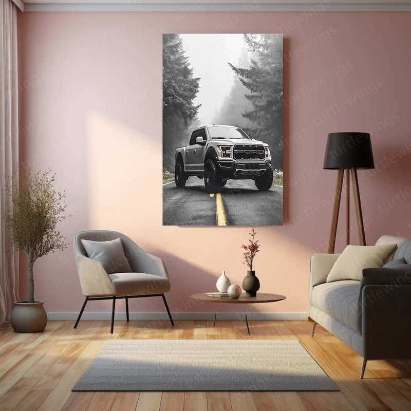 Ford F-150 Raptor Metal Poster | Off-Road Truck Wall Art | Automotive Decor - TURTLEWINGS 