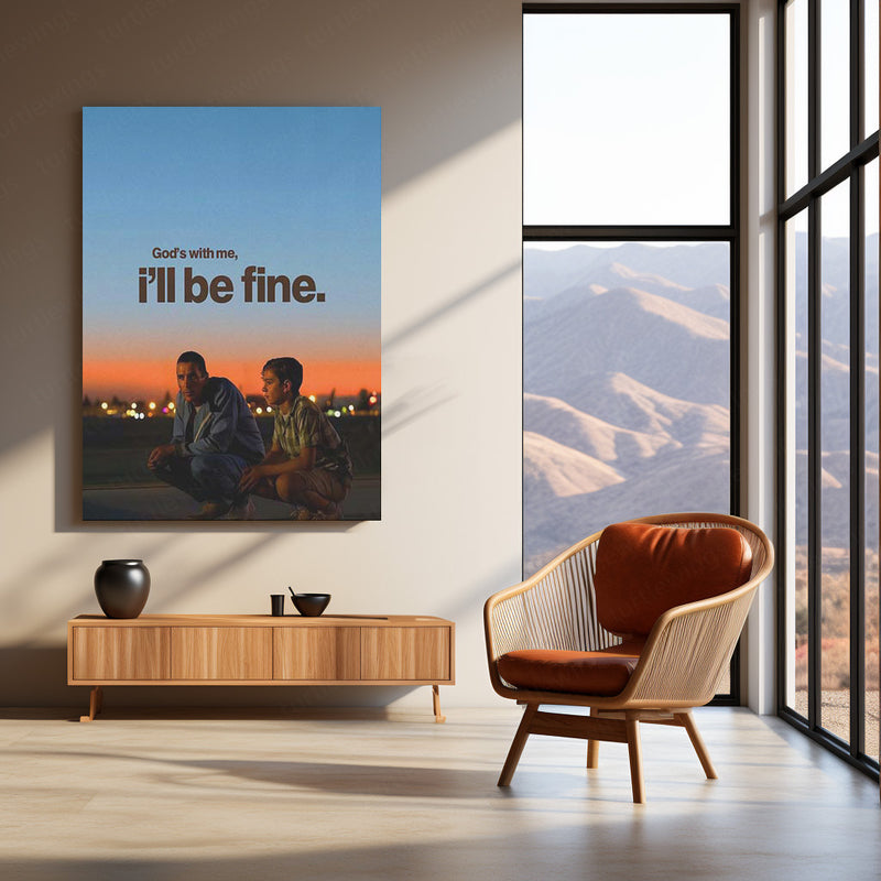 Ford v Ferrari – “God’s With Me, I’ll Be Fine” Metal Poster | Faith x Fuel Wall Art