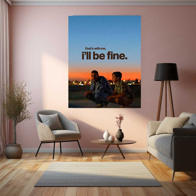 Ford v Ferrari – “God’s With Me, I’ll Be Fine” Metal Poster | Faith x Fuel Wall Art