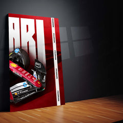 Formula 1 Metal Poster Set of 3 | Ferrari F1 Racing Car | Red Motorsport Triptych Wall Art | Premium Racing Metal Print