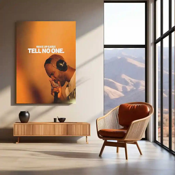 Quote Metal Poster | Frank Ocean | “Wake Up Early. Tell No One.” | Silent Hustle Metal Poster - TURTLEWINGS 