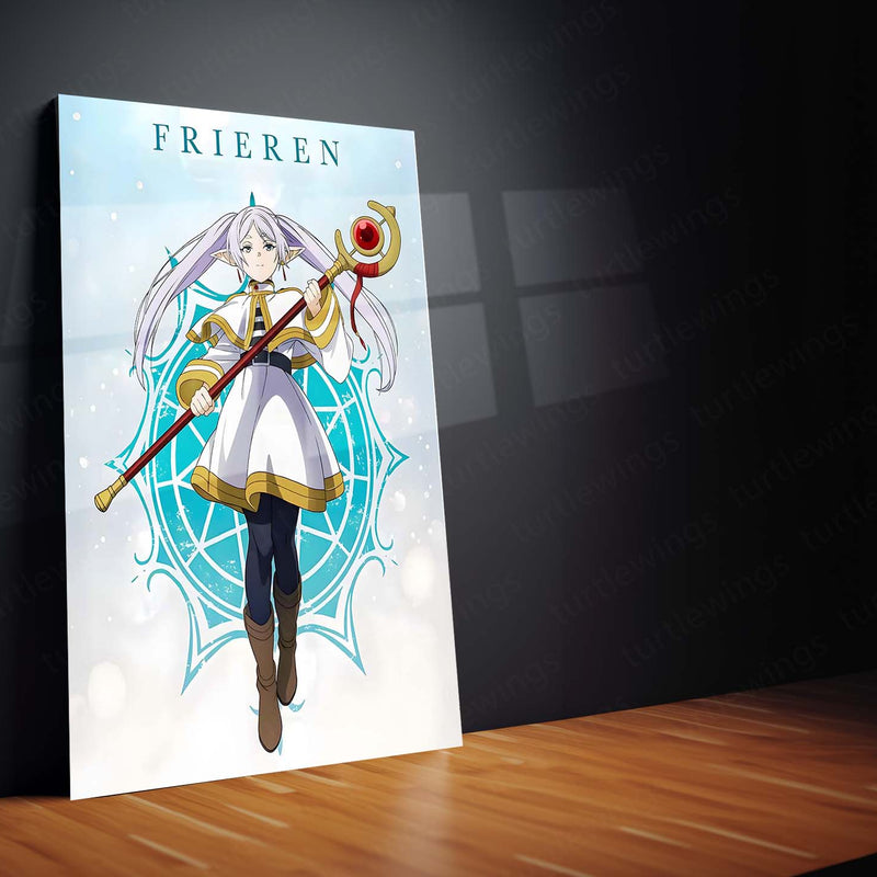 Anime Metal Poster | Frieren: Beyond Journey’s End – Eternal Mage of Time | Anime Fantasy Metal Frame Poster