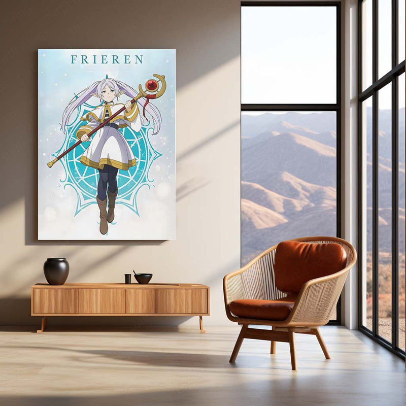 Anime Metal Poster | Frieren: Beyond Journey’s End – Eternal Mage of Time | Anime Fantasy Metal Frame Poster