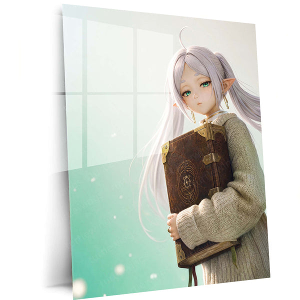 Anime Metal Poster | Frieren Anime Metal Poster | Frieren: Beyond Journey’s End Wall Art | Fantasy Elf Character Metal Print