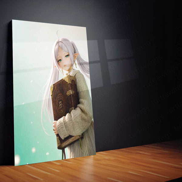 Anime Metal Poster | Frieren Anime Metal Poster | Frieren: Beyond Journey’s End Wall Art | Fantasy Elf Character Metal Print