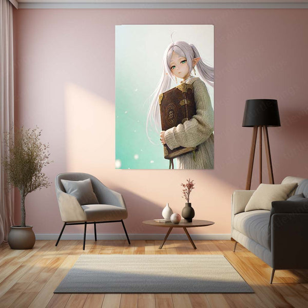 Anime Metal Poster | Frieren Anime Metal Poster | Frieren: Beyond Journey’s End Wall Art | Fantasy Elf Character Metal Print