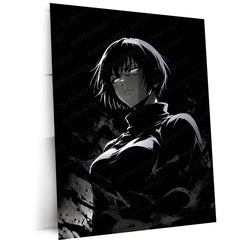 Anime Metal Poster | Fubuki One Punch Man Dark Monochrome Wall Art