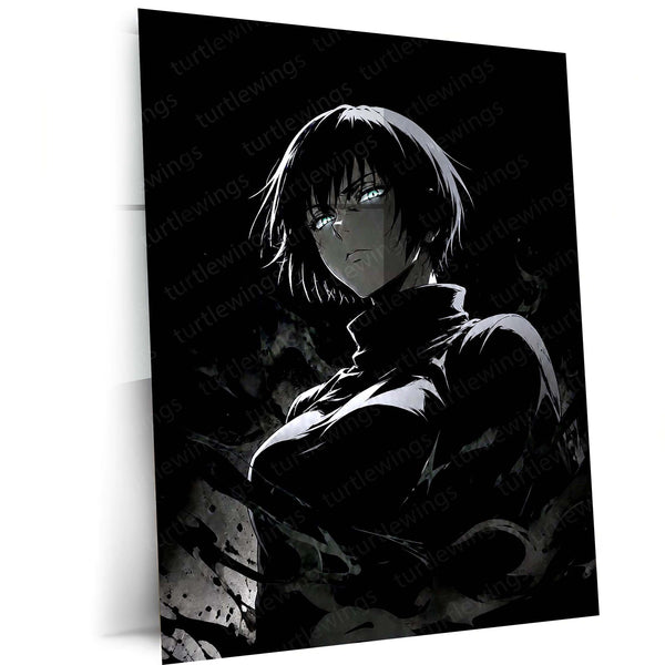 Anime Metal Poster | Fubuki One Punch Man Dark Monochrome Wall Art