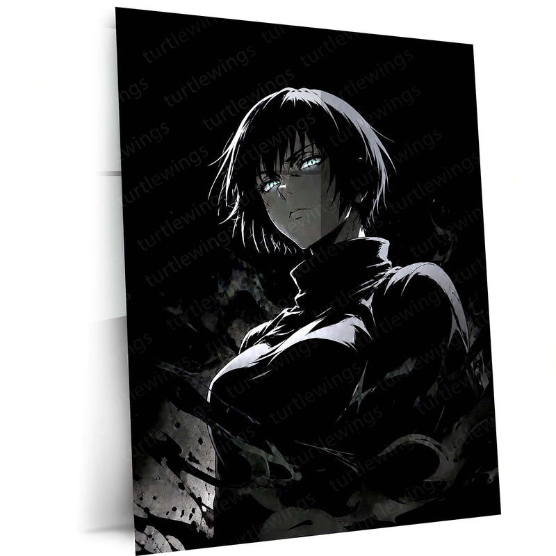 Anime Metal Poster | Fubuki One Punch Man Dark Monochrome Wall Art