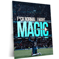 Quote Metal Poster | Moisés Caicedo – Fuck Normal, Be Magic Metal Frame Fearless Football Mentality Wall Art | Modern Game Changer Quote Metal Poster