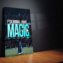 Quote Metal Poster | Moisés Caicedo – Fuck Normal, Be Magic Metal Frame Fearless Football Mentality Wall Art | Modern Game Changer Quote Metal Poster