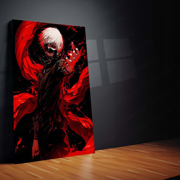 Anime Metal Poster | Tokyo Ghoul – Ken Kaneki Shadow Metal Poster | Dark Anime Wall Frame