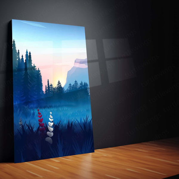 General Nature Aesthetic – Serene Landscape Metal Frame Wall Art | Minimalist Decor - TURTLEWINGS 