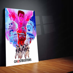 Ghostbusters Classic Villains & Heroes – Retro Neon Art Metal Poster | 80s Movie Wall Frame