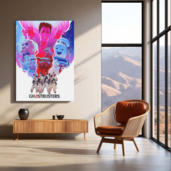 Ghostbusters Classic Villains & Heroes – Retro Neon Art Metal Poster | 80s Movie Wall Frame