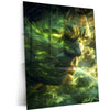 Glowing Green Hulk Lyapunov Fractal – Neon Abstract Metal Poster