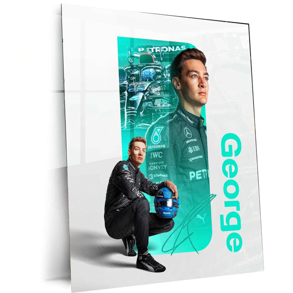 Lewis Hamilton Metal Poster | Mercedes-AMG F1 Racing Artwork | Formula 1 Wall Decor - TURTLEWINGS 