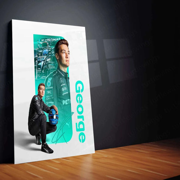 Lewis Hamilton Metal Poster | Mercedes-AMG F1 Racing Artwork | Formula 1 Wall Decor - TURTLEWINGS 