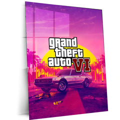 GTA Metal Frame Wall Art | Grand Theft Auto Inspired Poster for Gamers - TURTLEWINGS 