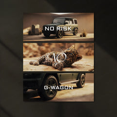 Motivational Metal Poster – Set of 3 | No Risk. No G-Wagon. | Luxury Hustle Wall Art - TURTLEWINGS 