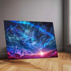 Galaxy Couple Under the Stars – Celestial Romance Metal Poster