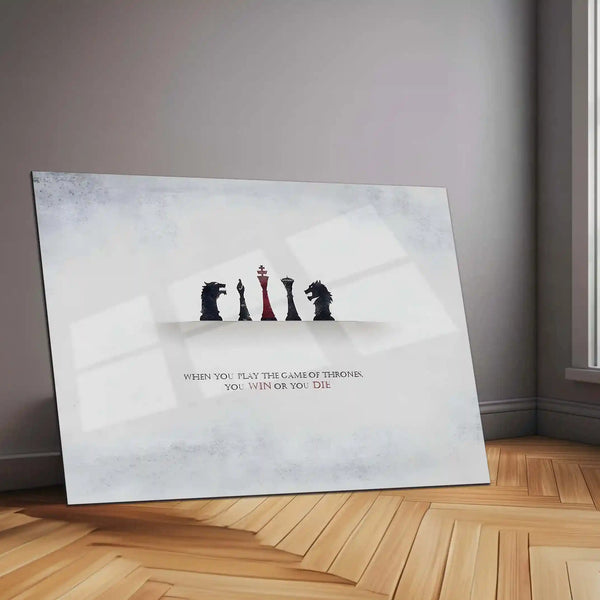 Quote Metal Poster | Throne Strategy – Chess & Power Quote Metal Poster