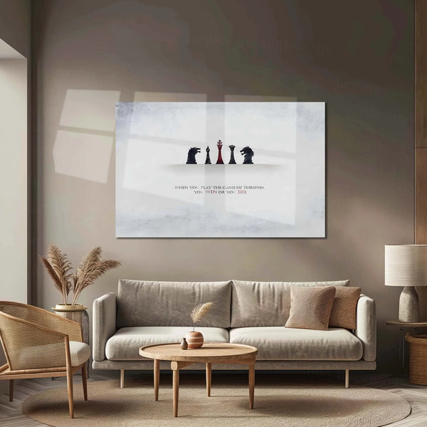 Quote Metal Poster | Throne Strategy – Chess & Power Quote Metal Poster